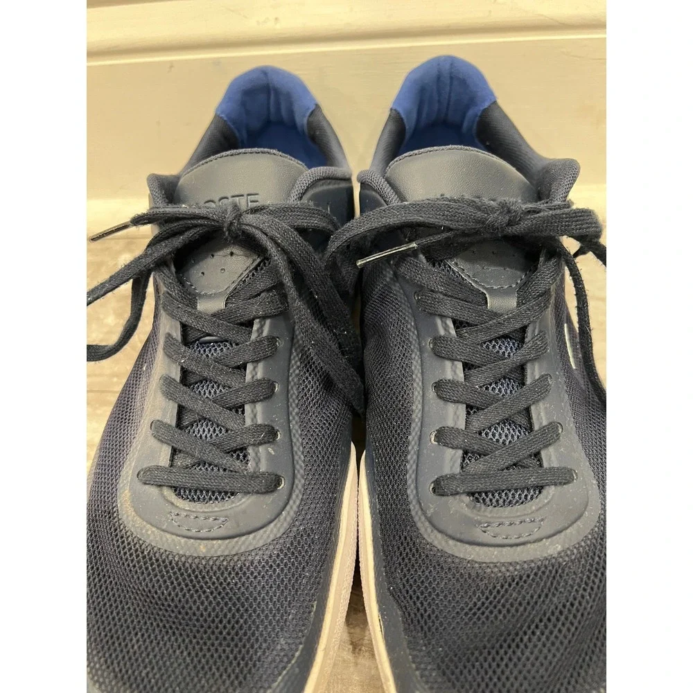 Lacoste Men's Tramline 116 Sneakers Navy Blue Mesh Vibram Sole Shoes Size 10